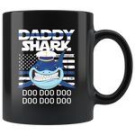 Sailor Daddy Shark Funny, Father's day black gift coffee mugs