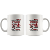 Never Underestimate A Teacher Who Does All Things Through Who Christ Strengthens Her Plaid White Coffee Mug