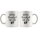 Extra thankfull this year baby foot white gift coffee mug