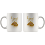 Queens are born in April birthday gift white coffee mug