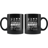 Born in August Multi-Tasking Problem Solving Loving Caring Intelligent Birthday Gift Black Coffee Mug