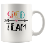 Sped team colorful white coffee mug