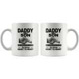 Daddy and son not always eye to eye but always heart to heart, father's day gift white coffee mug