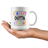 Straight outta 1st grade back to school white coffee mug