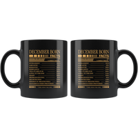 December born facts servings per container, born in December, birthday gift black coffee mug