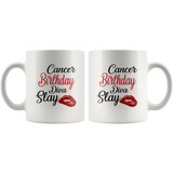 Cancer Birthday Diva Slay Lip white coffee mug