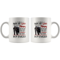 Knight I Am Son Of God Born In February Life Tried Break Me But Failed Warrior Templar Birthday White Coffee Mug