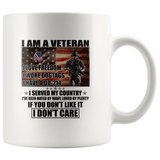 I Am A Veteran I Love Freedom I Wore Dogtags I Have A DD-214 I Served My Country White Coffee Mug