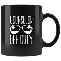 Counselor Off Duty Black Coffee Mug