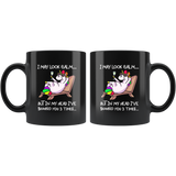 I may look calm but in my head i've shanked you 3 times unicorn black gift coffee mugs