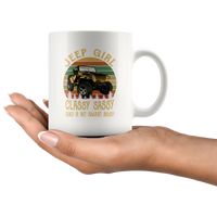 Jeep girl classy sassy and a bit smart assy vintage retro white gift coffee mug