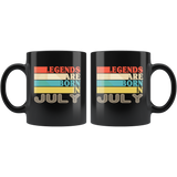 Legends are born in July vintage, birthday black gift coffee mug