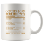 October born facts servings per container, born in October, birthday gift white coffee mug