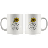 Let it be sunflower round white coffee mug