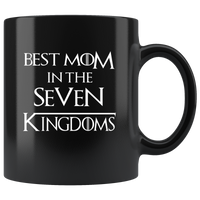 Best mom in the seven king black coffee mug