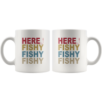 Here fishy fishy fishy like fishing vintage black coffee mugs