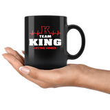 Heartbeat K Team King Lifetime Member black gift coffee mug