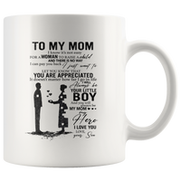 To My Mom I Know It's Not Easy For A Man To Raise A Child Gift From Son Mothers Day Personalized White Coffee Mug