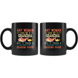 Any woman can be a grandma but it takes a real woman to be a grandma shark gift vintage funny black coffee mug