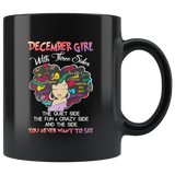 December Girl Who I am living my best life black woman birthday gift black coffee mugs