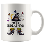 Personalized Grandma Witch Halloween Gift Idea For Nana Mom Mimi From Grandkids Custom Name White Coffee Mug