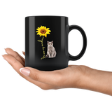 Cat you are my sunshine sunflower black gift coffee mug
