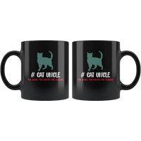 Cat uncle the man the myth the legend black gift coffee mug
