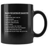 Rule for dating my daughter get a job dad father's day gift black coffee mug