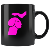 Love dachshund dog black gift coffee mug