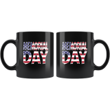 Memorial day 4th of july independence black coffee mug