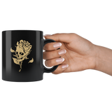 Ew people skull rose flower black coffee mug