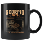 Scorpio Fact Servings Per Container Awesome Zodiac Sign Daily Value Birthday Gift Black Coffee Mug