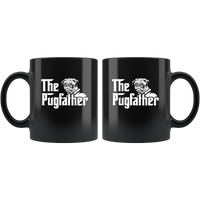 The pugfather pug dog father's day gift black coffee mug