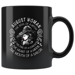 August Woman The Soul Of A Witch The Fire Lioness The Heart Hippie The Mouth Sailor black gift coffee mugs
