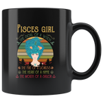 Pisces girl the soul of a witch fire lioness heart hippie mouth sailor black coffee mug