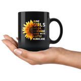 Sunflower June girls are sunshine mixed with a little Hurricane Birthday gift, born in June, black coffee mug