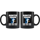 Auntie shark doo doo doo black coffee mugs aunt shark funny gift