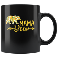 Mama bear sunflower mother's day gift black coffee mug