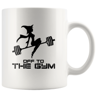 Witch Off to Gym Halloween Gift White Coffee Mug