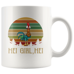 Hei girl hei chicke rooster funny vintage white coffee mug gift