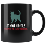 Cat uncle the man the myth the legend black gift coffee mug