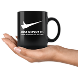 Just deploy it there is no way to test this black coffee mug