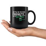 You're My Second Favorite Mom Has Boobs Happy Father's Day Daddy Black Coffee Mug
