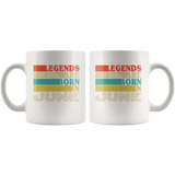 Legends are born in June vintage, birthday white gift coffee mug