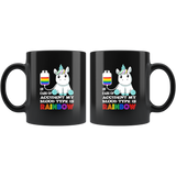 In Case Of Accident My Blood Type Is Rainbow Unicorn Black Coffee Mug