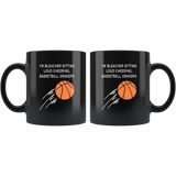 I'm bleacher sitting loud cheering basketball grandpa father's gift black coffee mug