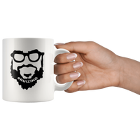 Man Beard Ruizing Face White Coffee Mug