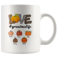 Personalized Grandmalife Halloween Gift Idea For Grandma From Grandkids, Halloween Gift For Mom From Kids White Coffee Mug