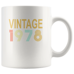 Vintage 1978, happy birthday white gift coffee mug