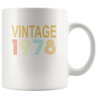 Vintage 1978, happy birthday white gift coffee mug